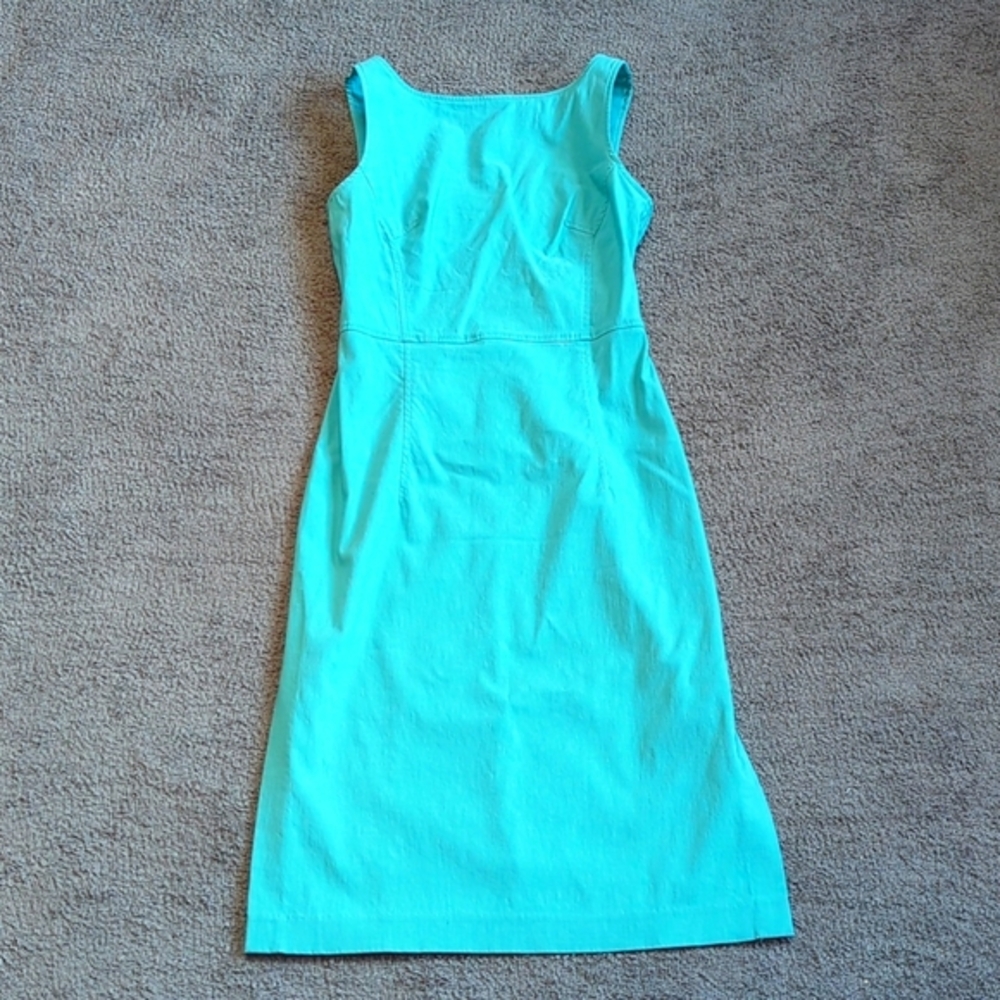 Vintage Express Sleeveless Teal Dress with Side Slits
